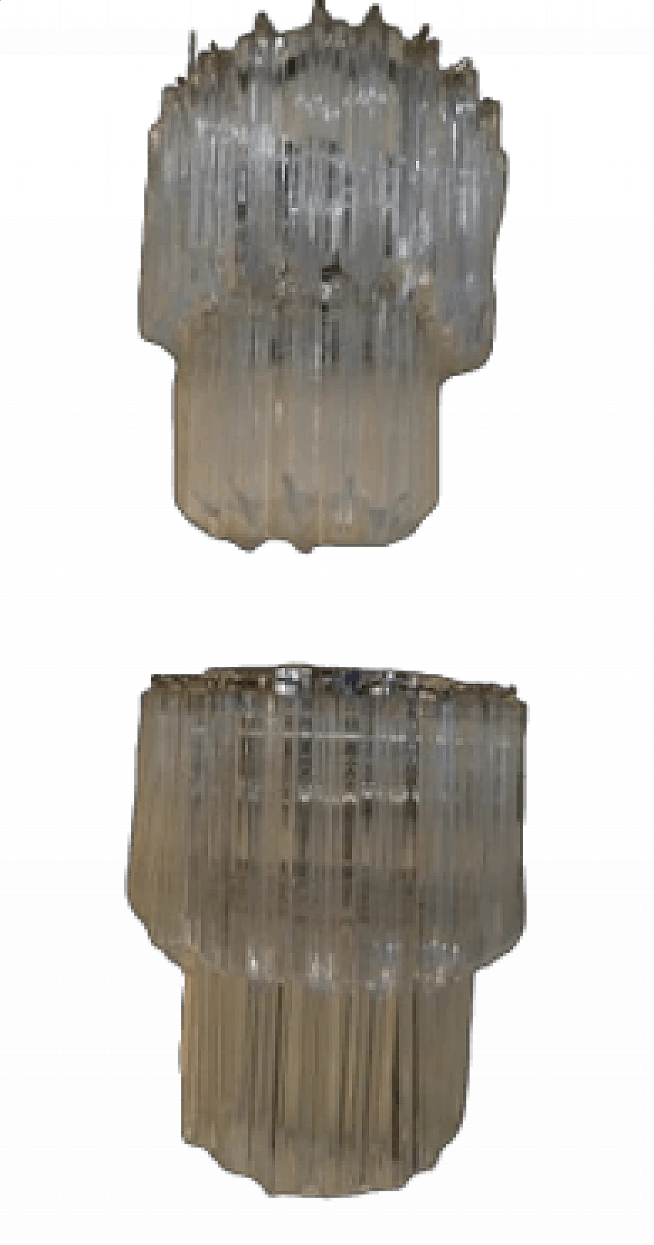 Coppia di applique in metallo e vetro di Murano trasparente di Venini, anni '60 13
