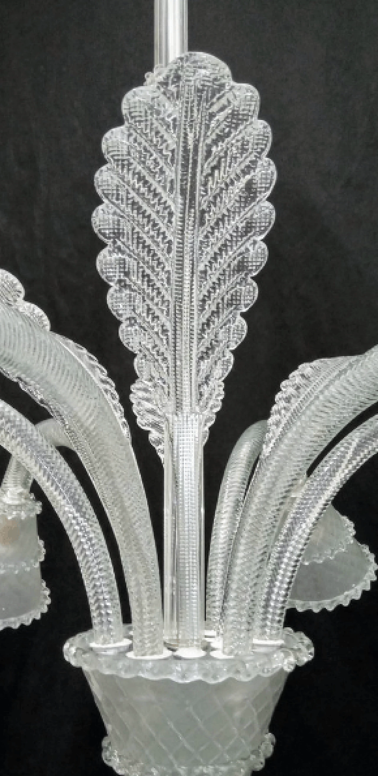 Six-light Murano glass chandelier by Barovier & Toso, 1940s | intOndo