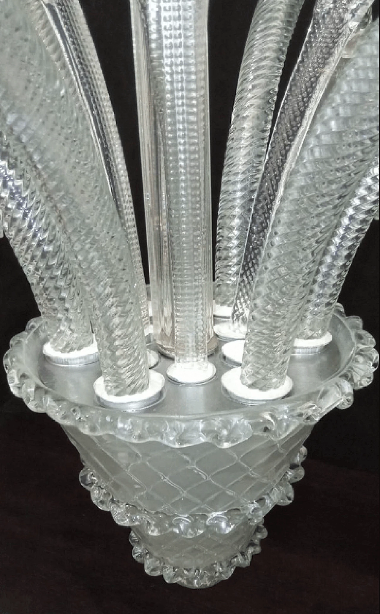 Six-light Murano glass chandelier by Barovier & Toso, 1940s | intOndo