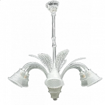 Six-light Murano glass chandelier by Barovier & Toso, 1940s | intOndo