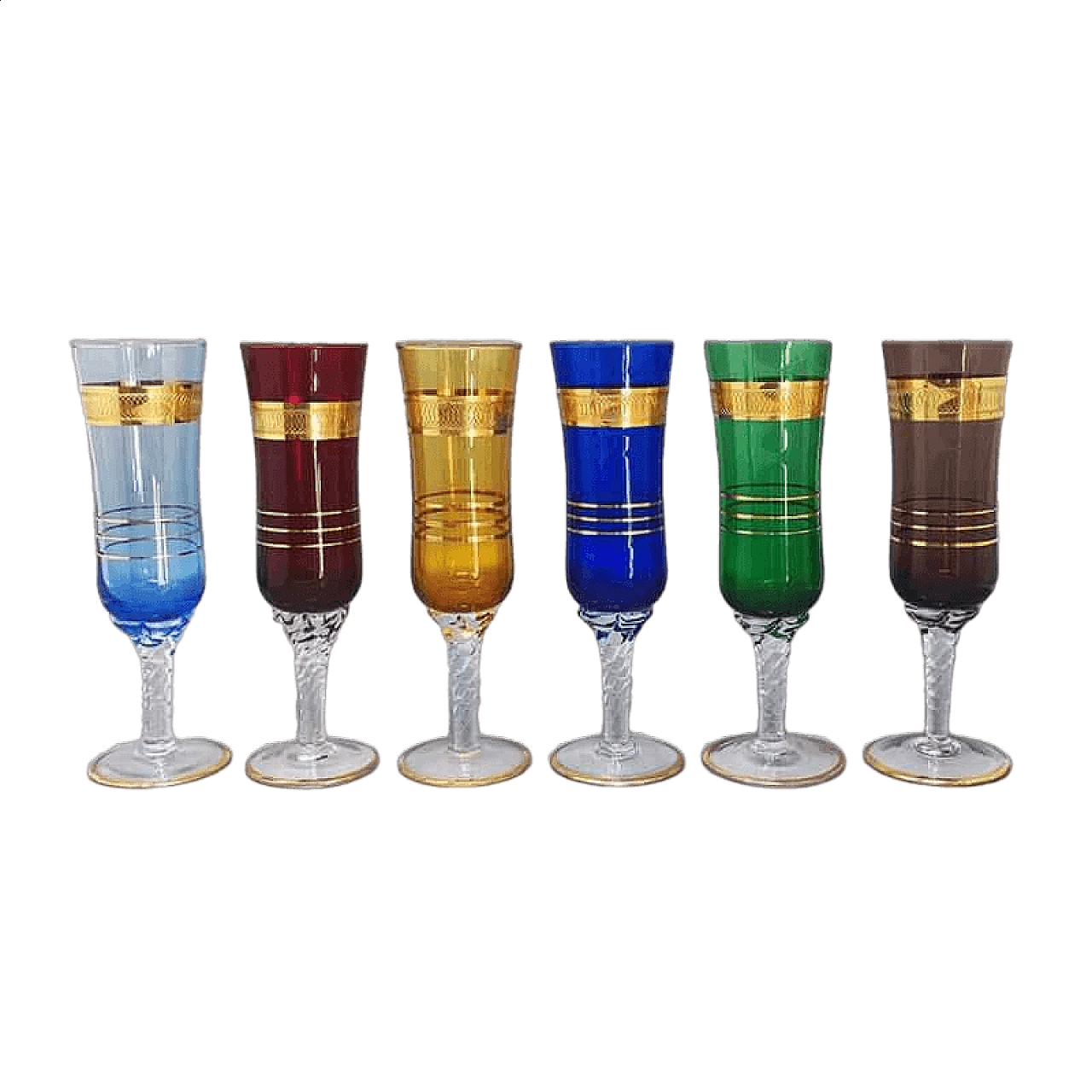 6 Bicchieri in vetro di Murano, anni '60 11