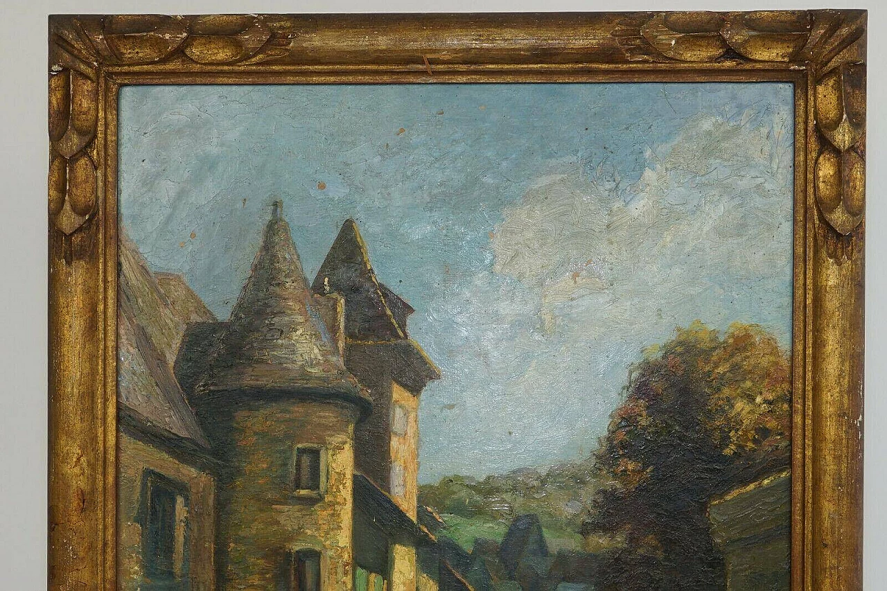 T.B. Cruÿ, scorcio di paese, dipinto a olio, anni '30 3