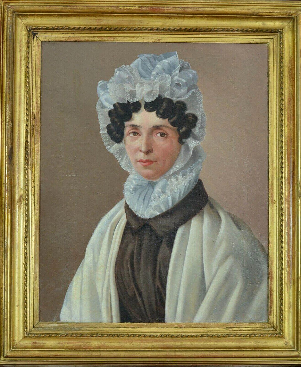 English female portrait, oil painting on canvas, mid-19th century 3