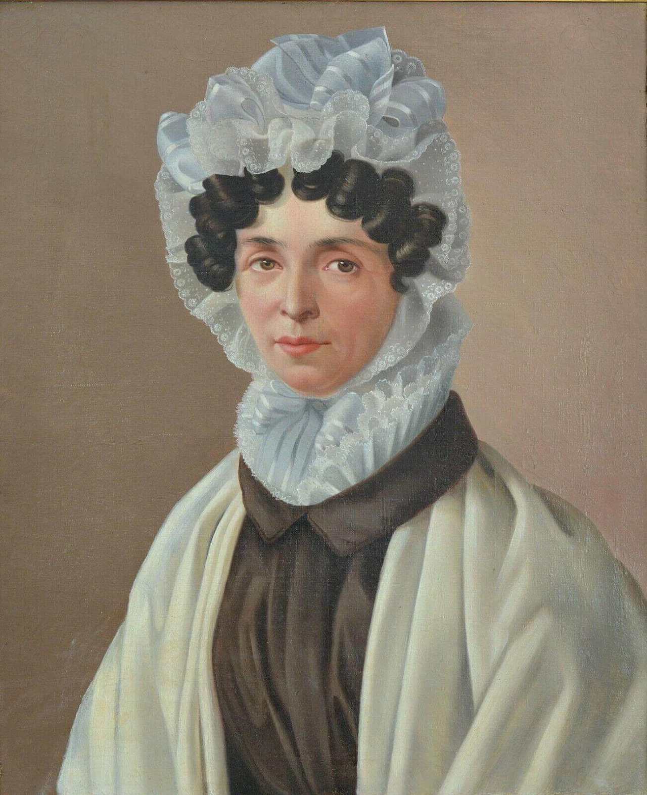English female portrait, oil painting on canvas, mid-19th century 4