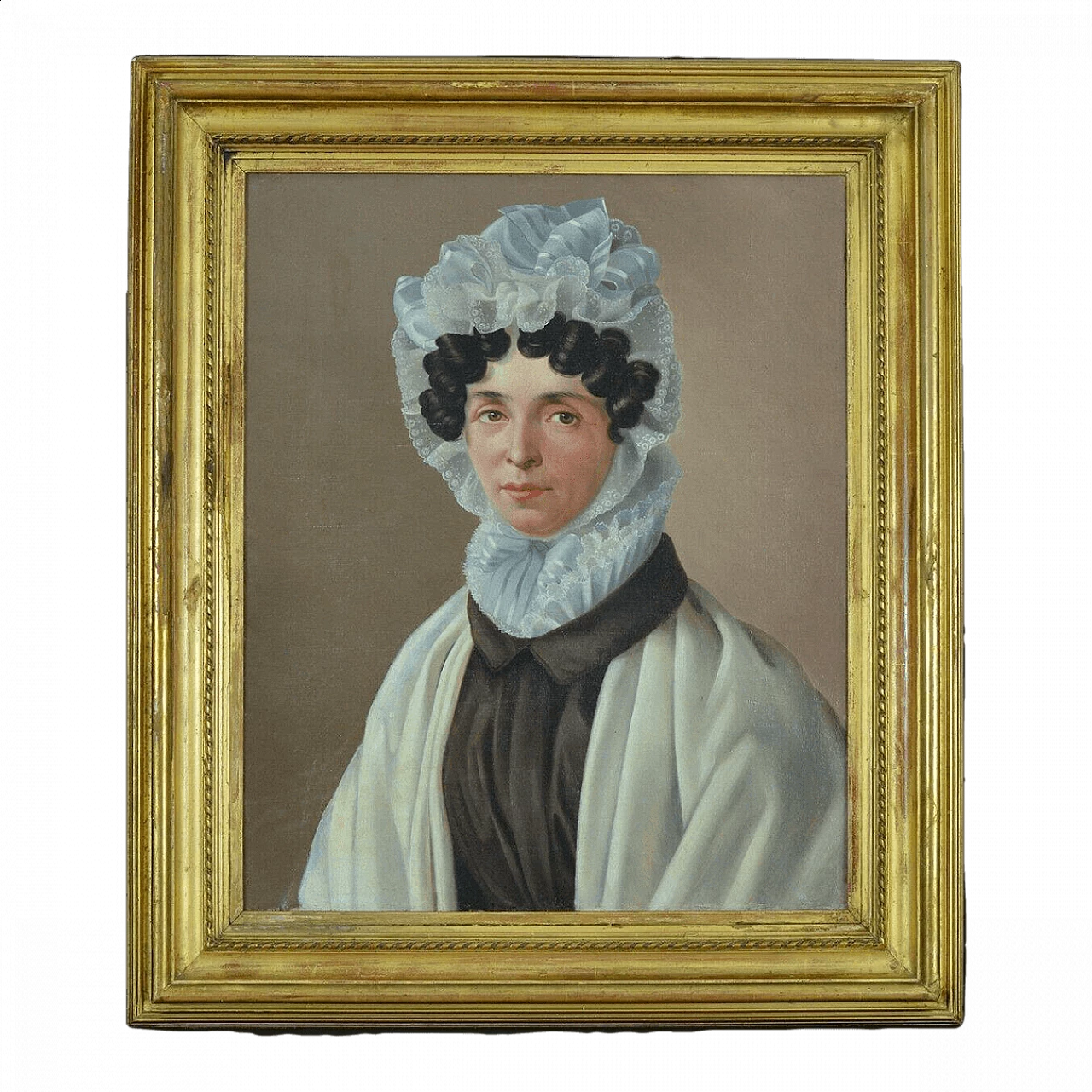 English female portrait, oil painting on canvas, mid-19th century 6