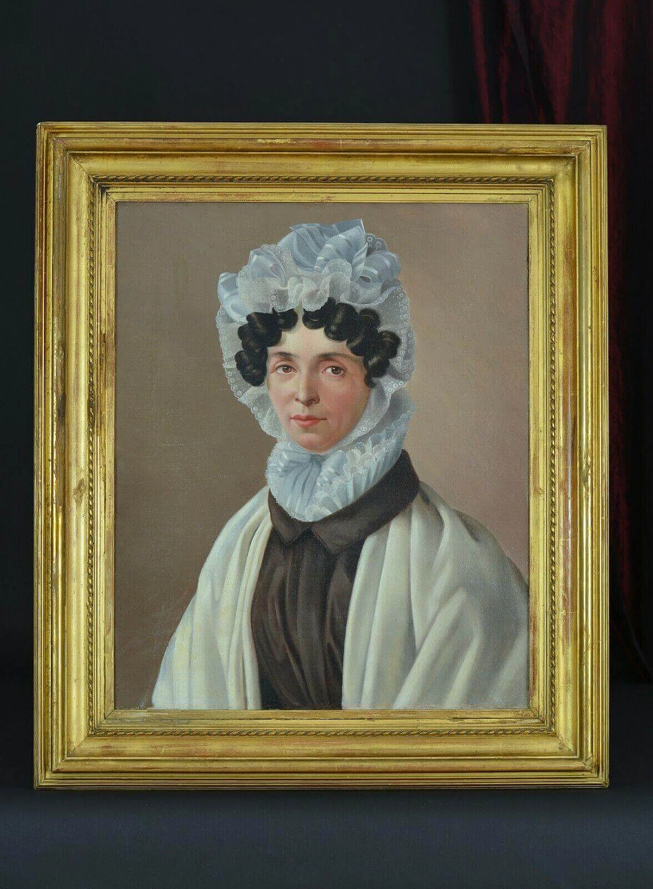 English female portrait, oil painting on canvas, mid-19th century 7