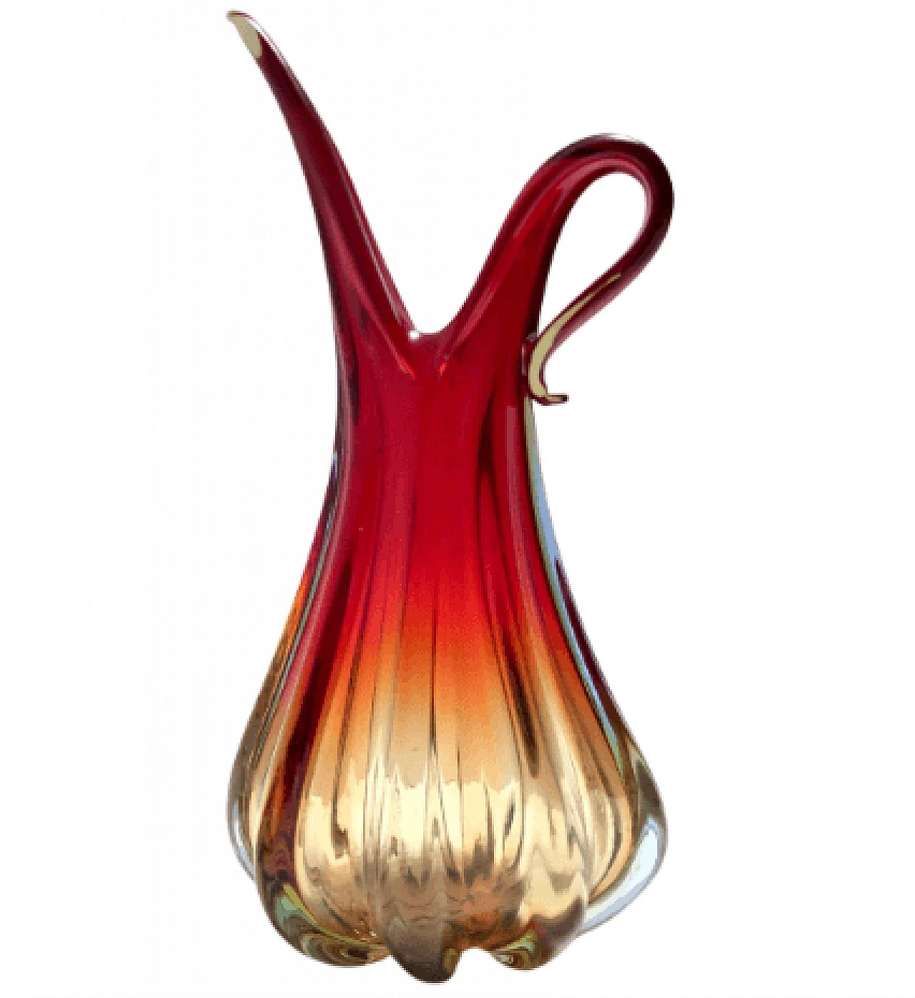 Red, orange and yellow Murano submerged glass vase, 1960s 1
