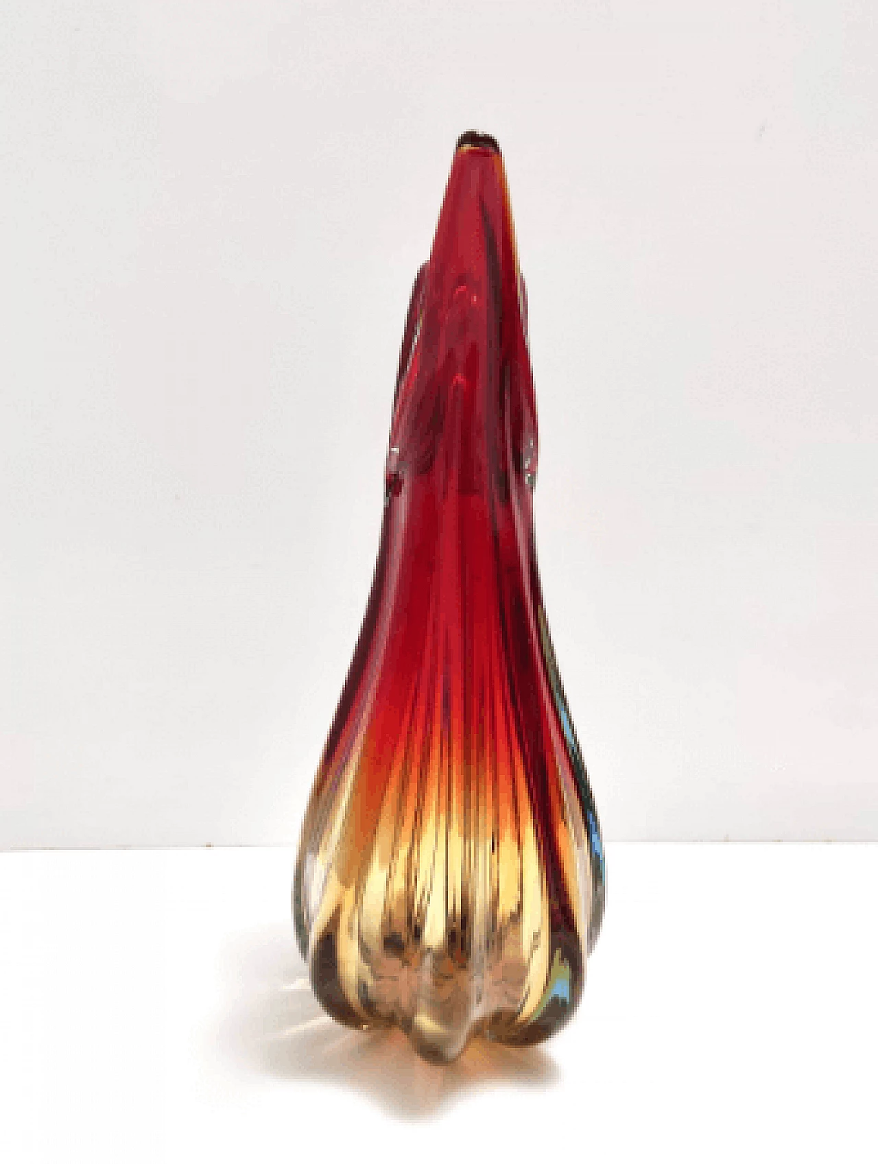 Red, orange and yellow Murano submerged glass vase, 1960s 7