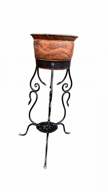 Wrought iron vase stand, 1930s