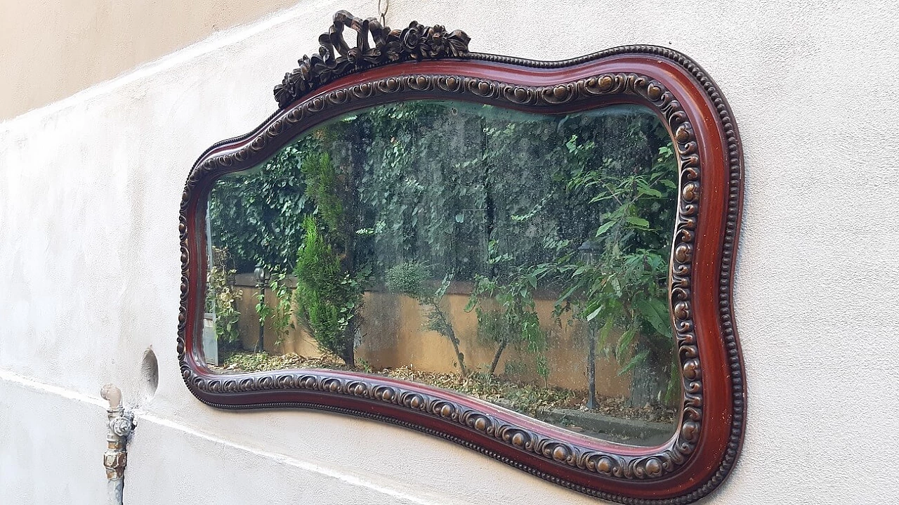 French amaranth red wood mirror, second half of the 19th century 4