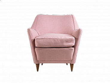 Pink fabric armchair, 1950s