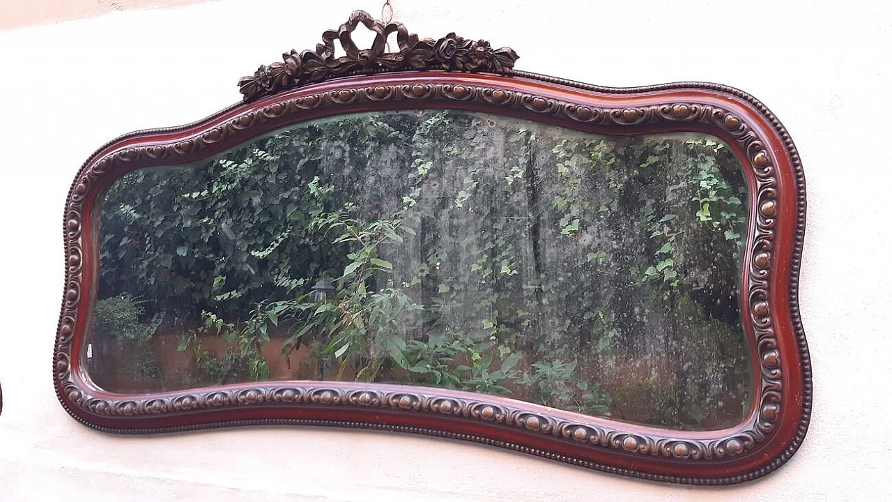 French amaranth red wood mirror, second half of the 19th century 8