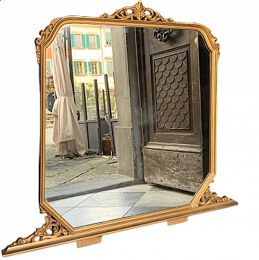 Louis XVI style mirror with gilded moldings, 1960s