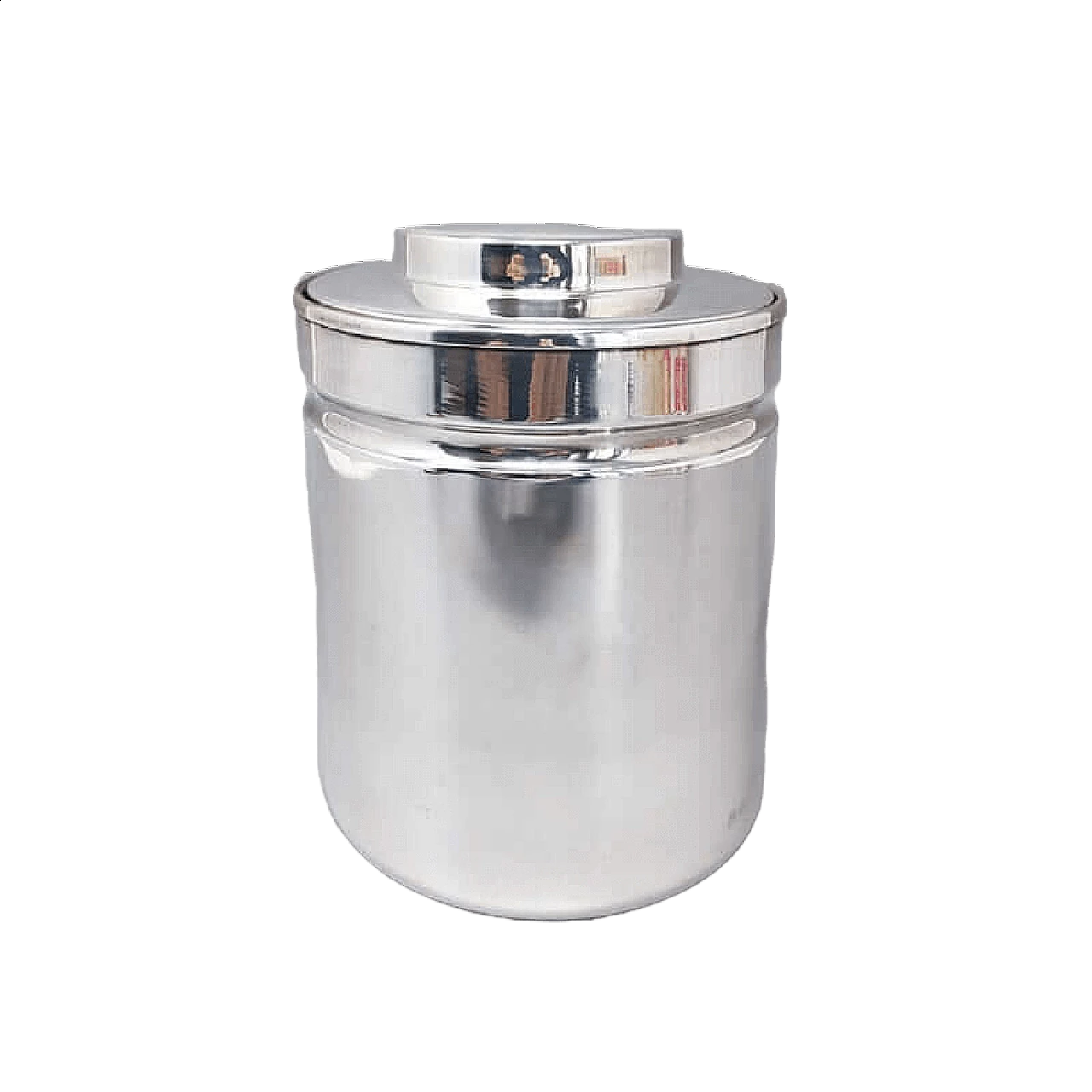 Stainless steel ice bucket by Aldo Tura for Macabo, 1960s 8
