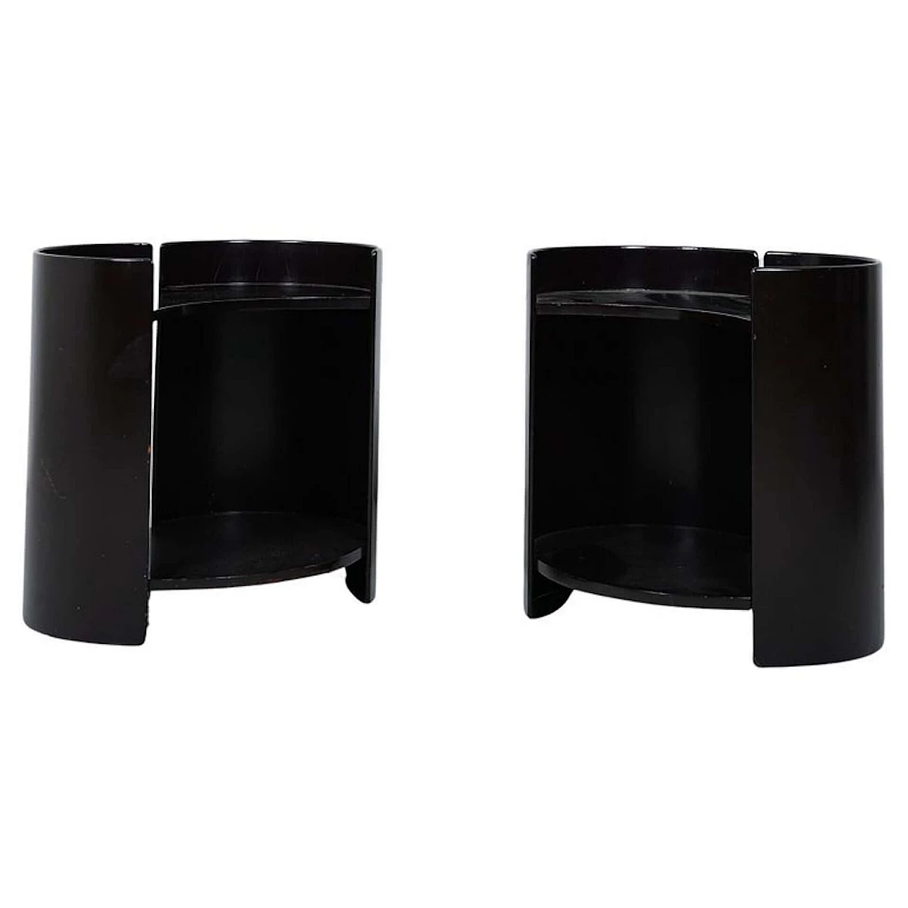 Pair of black Gea coffee tables by Kazuhide Takahama for Gavina, 1960s 1