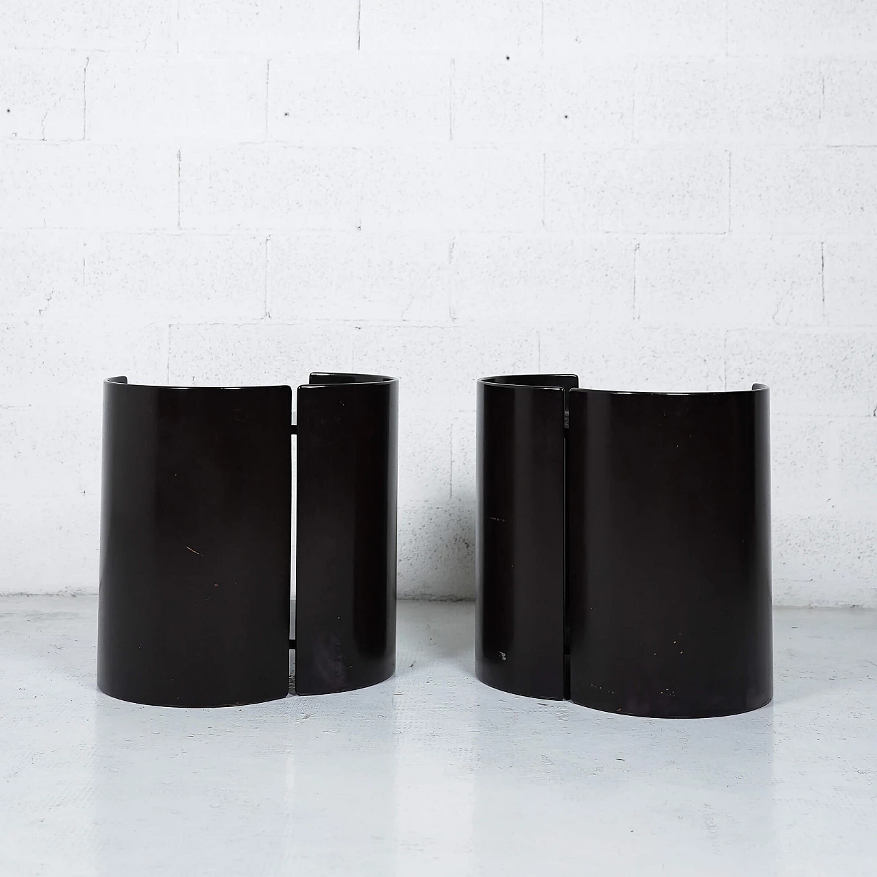 Pair of black Gea coffee tables by Kazuhide Takahama for Gavina, 1960s 4