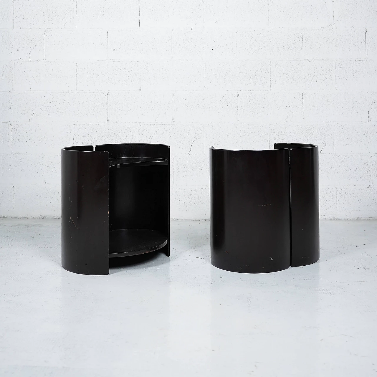 Pair of black Gea coffee tables by Kazuhide Takahama for Gavina, 1960s 5