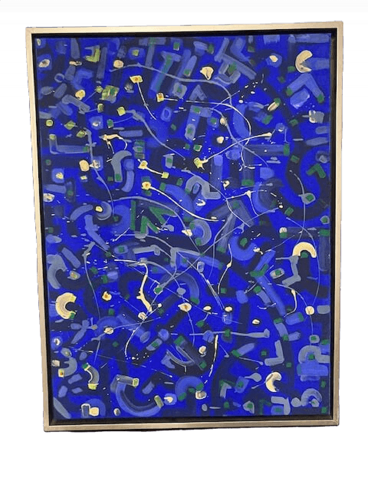 Abstract painting, acrylic enamels on canvas art, early 20th century 13