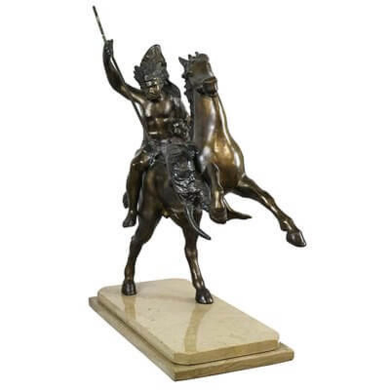 Indian warrior on horseback, reproduction after Tommaso Campajola, bronze sculpture 2