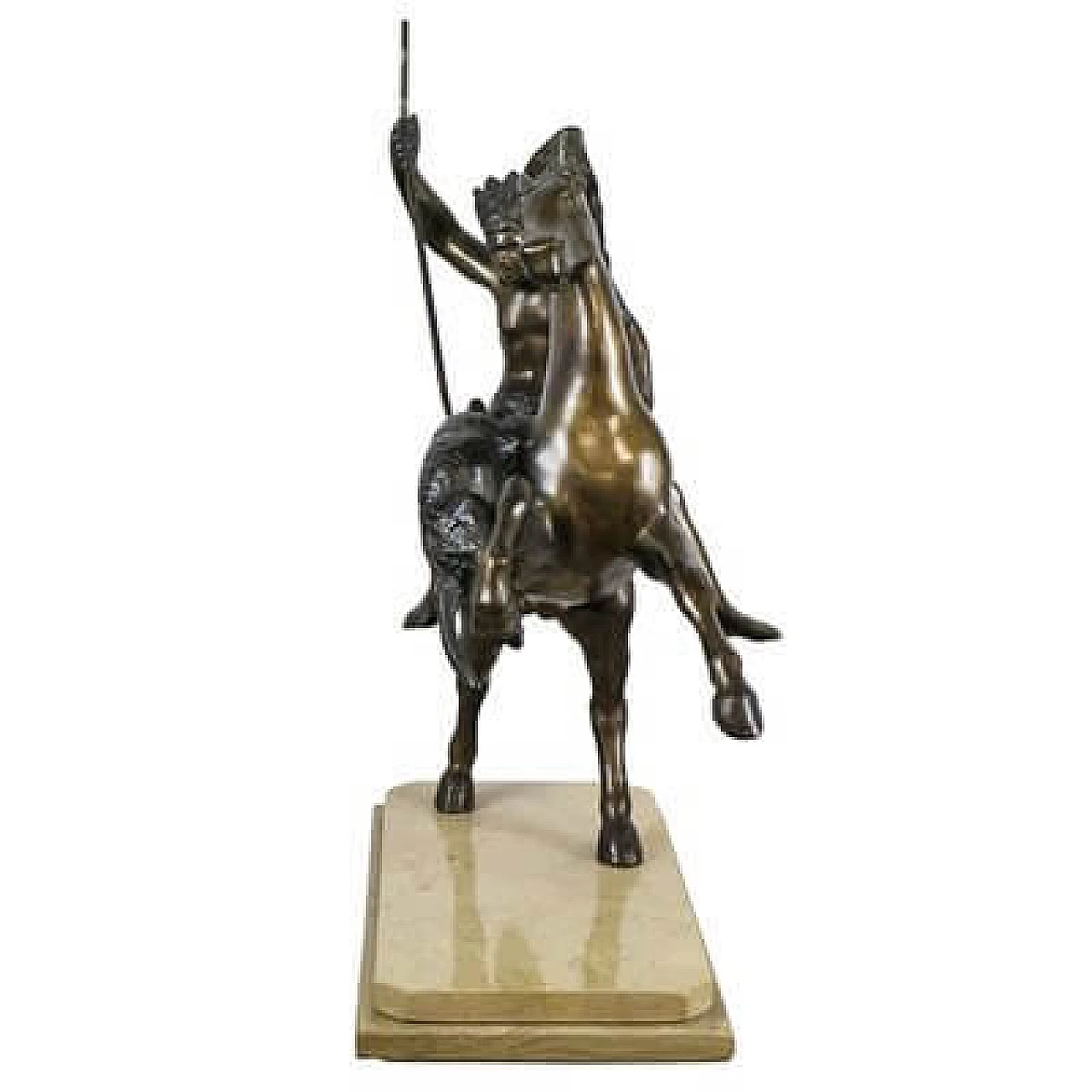 Indian warrior on horseback, reproduction after Tommaso Campajola, bronze sculpture 3