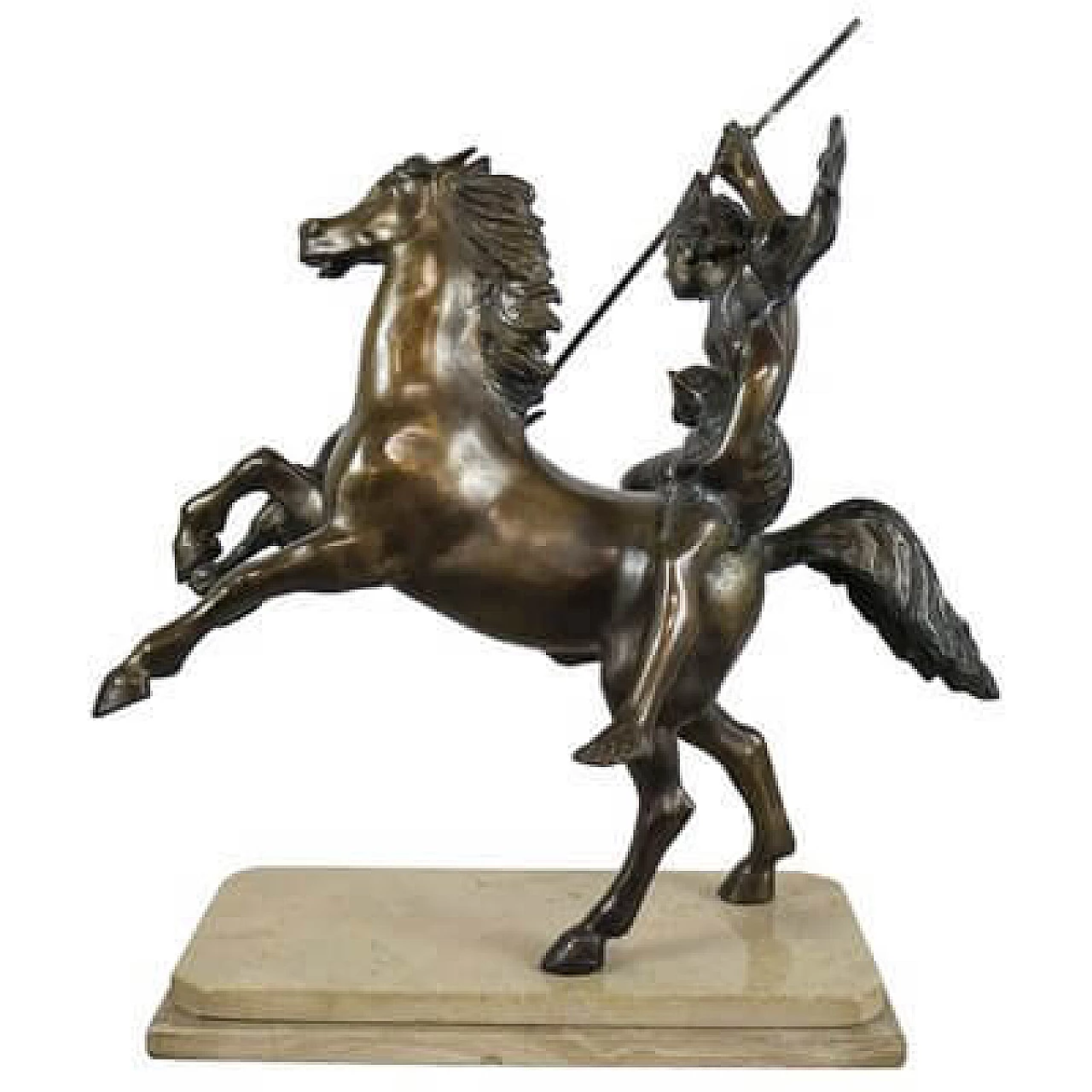 Indian warrior on horseback, reproduction after Tommaso Campajola, bronze sculpture 6