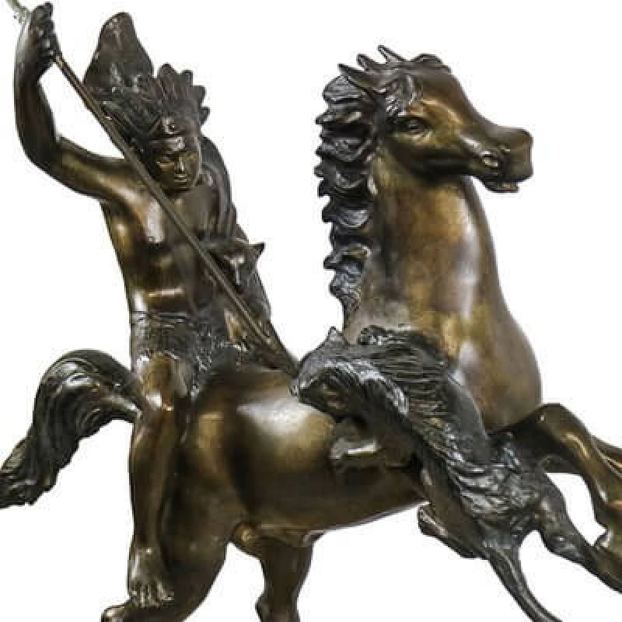Guerriero indiano a cavallo, riproduzione da Tommaso Campajola, scultura in bronzo 7