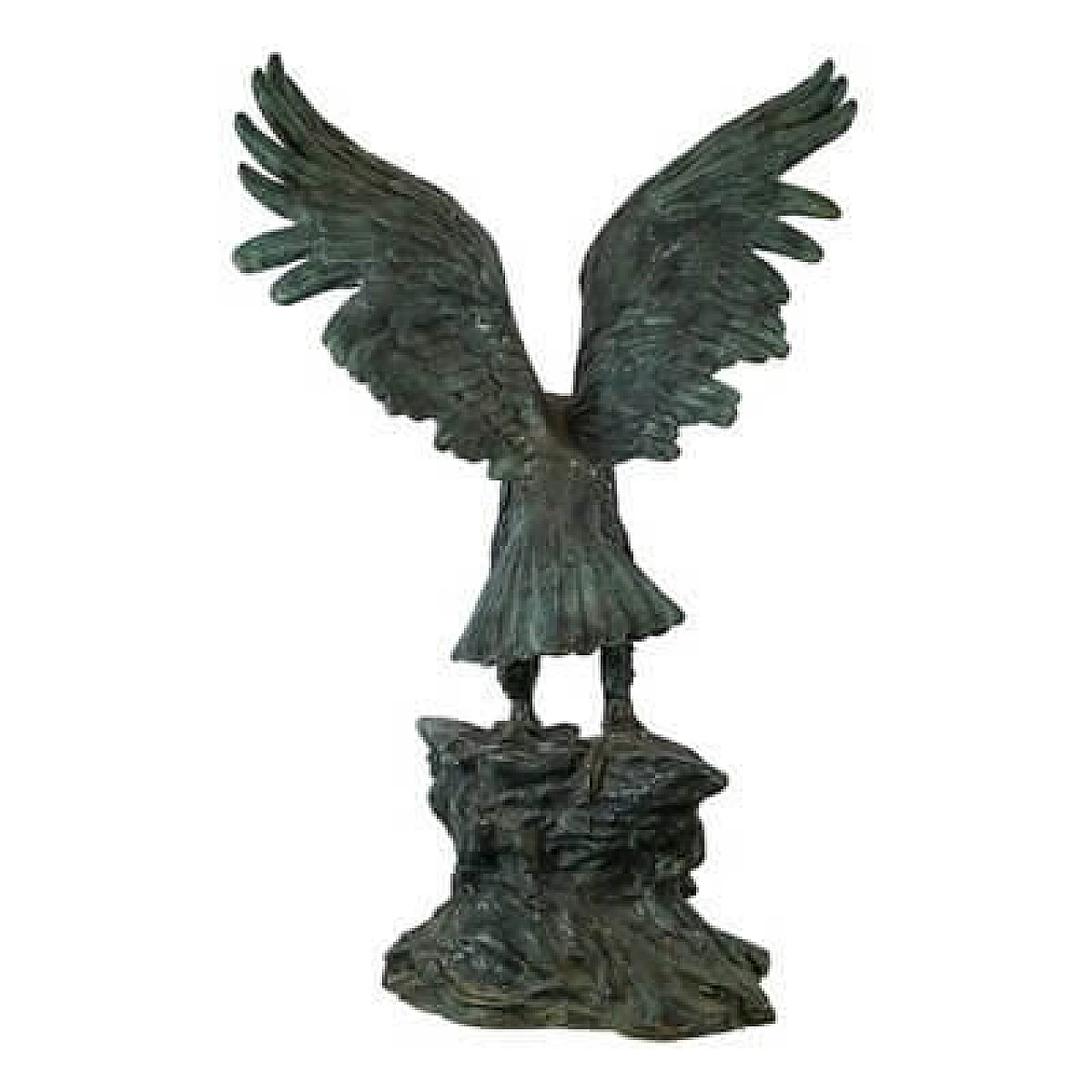 Scultura di aquila in bronzo patinato verde, anni '70 3