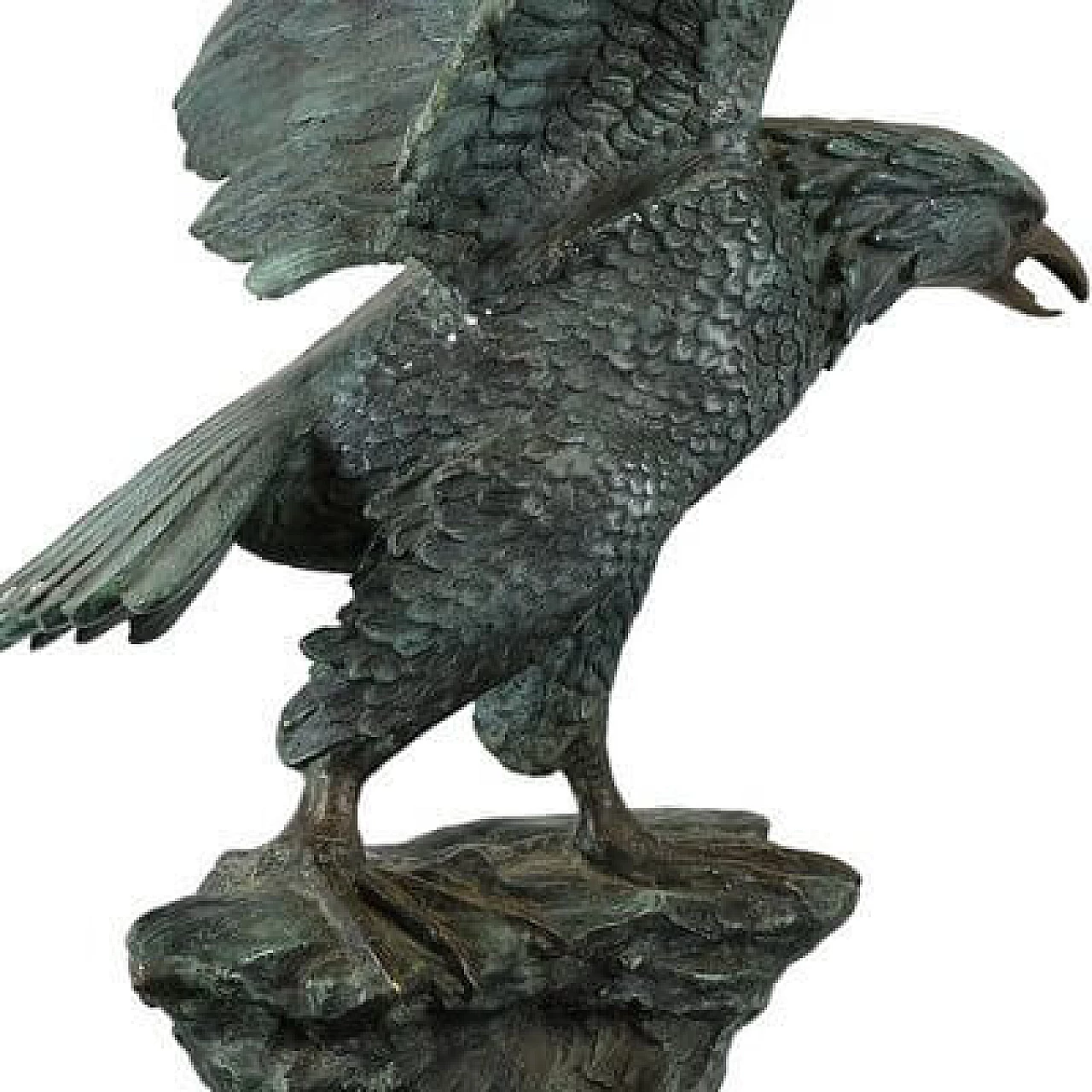 Green patinated bronze eagle sculpture, 1970s 8