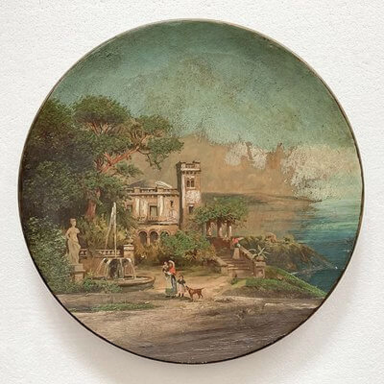Porcelain plate with Sorrento Castle in the Gulf of Naples, early 20th century 2