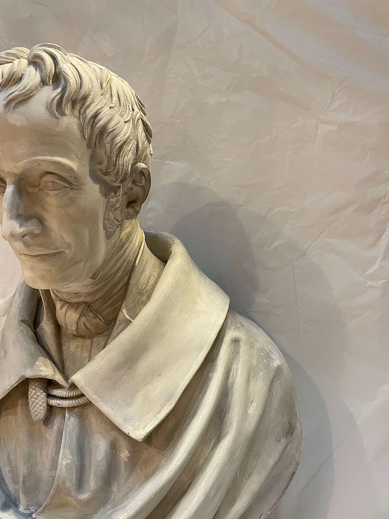 Busto in gesso raffigurante gentiluomo lombardo, '800 5