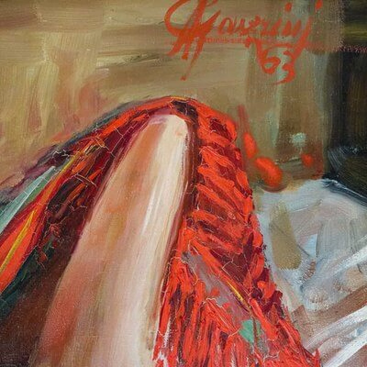 Manzini, reclining female nude, oil painting on canvas, 1963 4