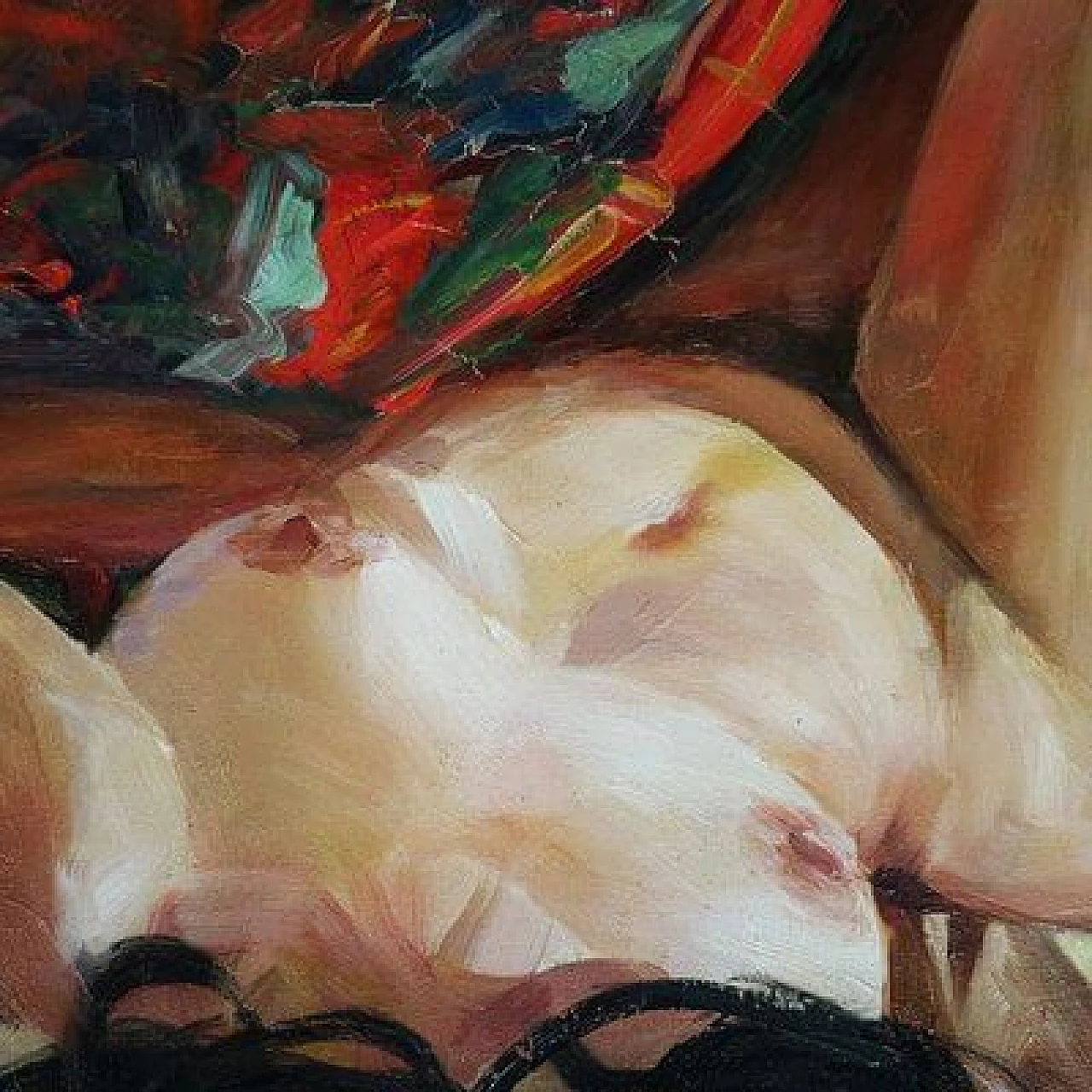 Manzini, reclining female nude, oil painting on canvas, 1963 6