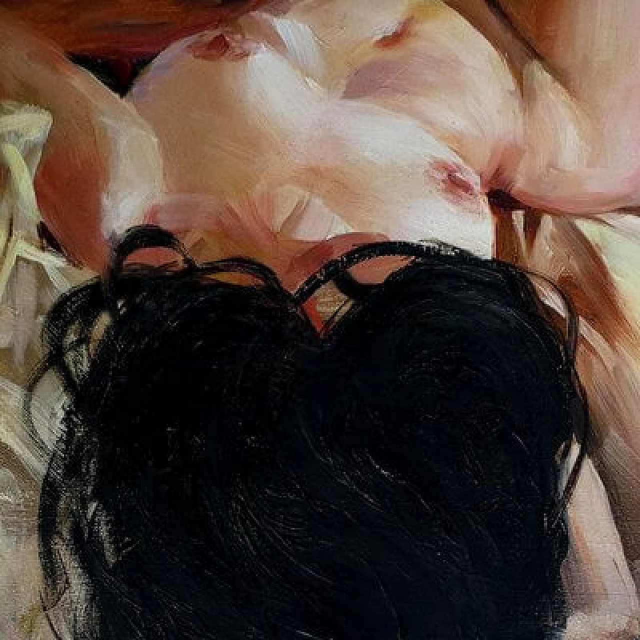 Manzini, nudo femminile disteso, dipinto a olio su tela, 1963 7