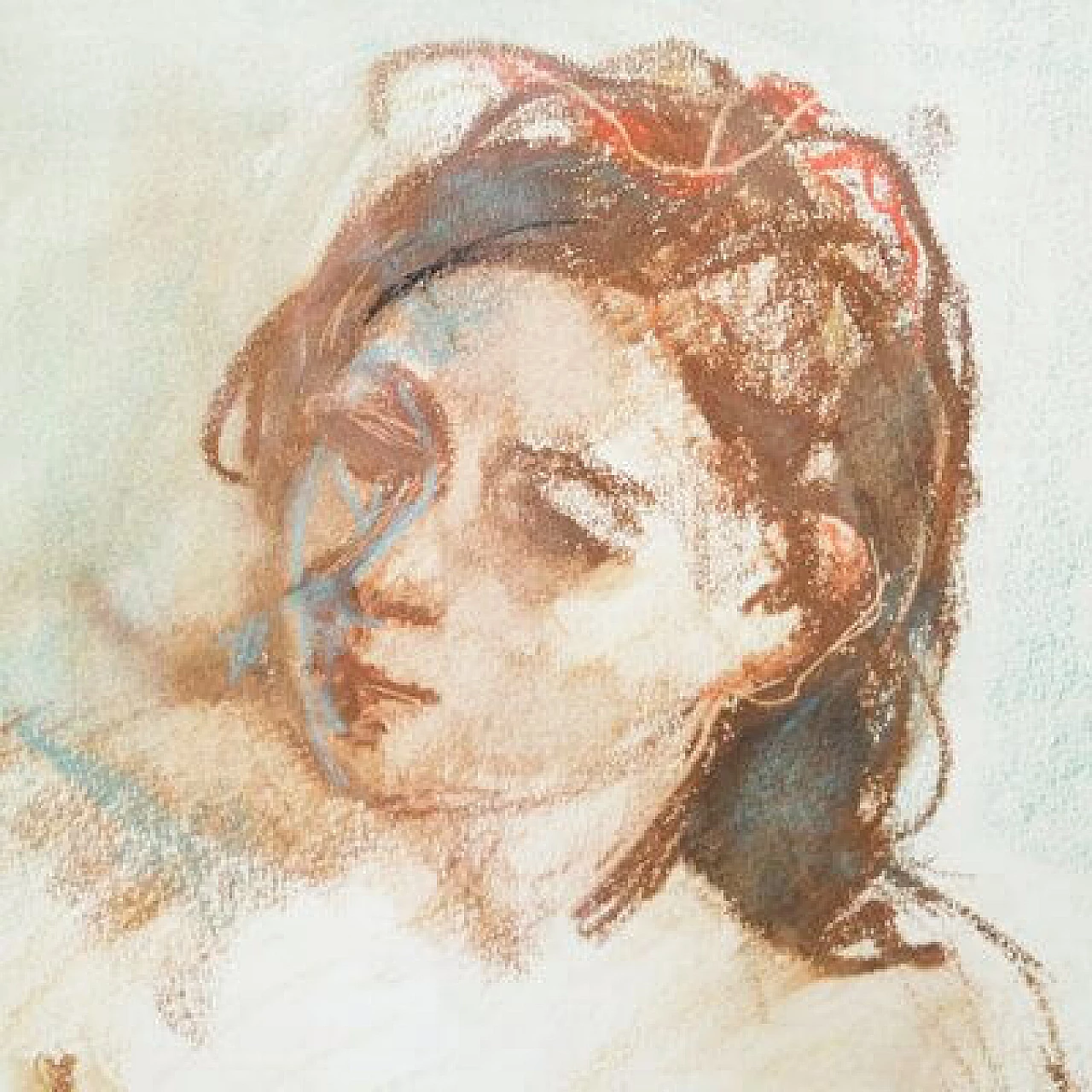 Moro, nudo femminile seduto, disegno a pastello su cartoncino, 1971 5