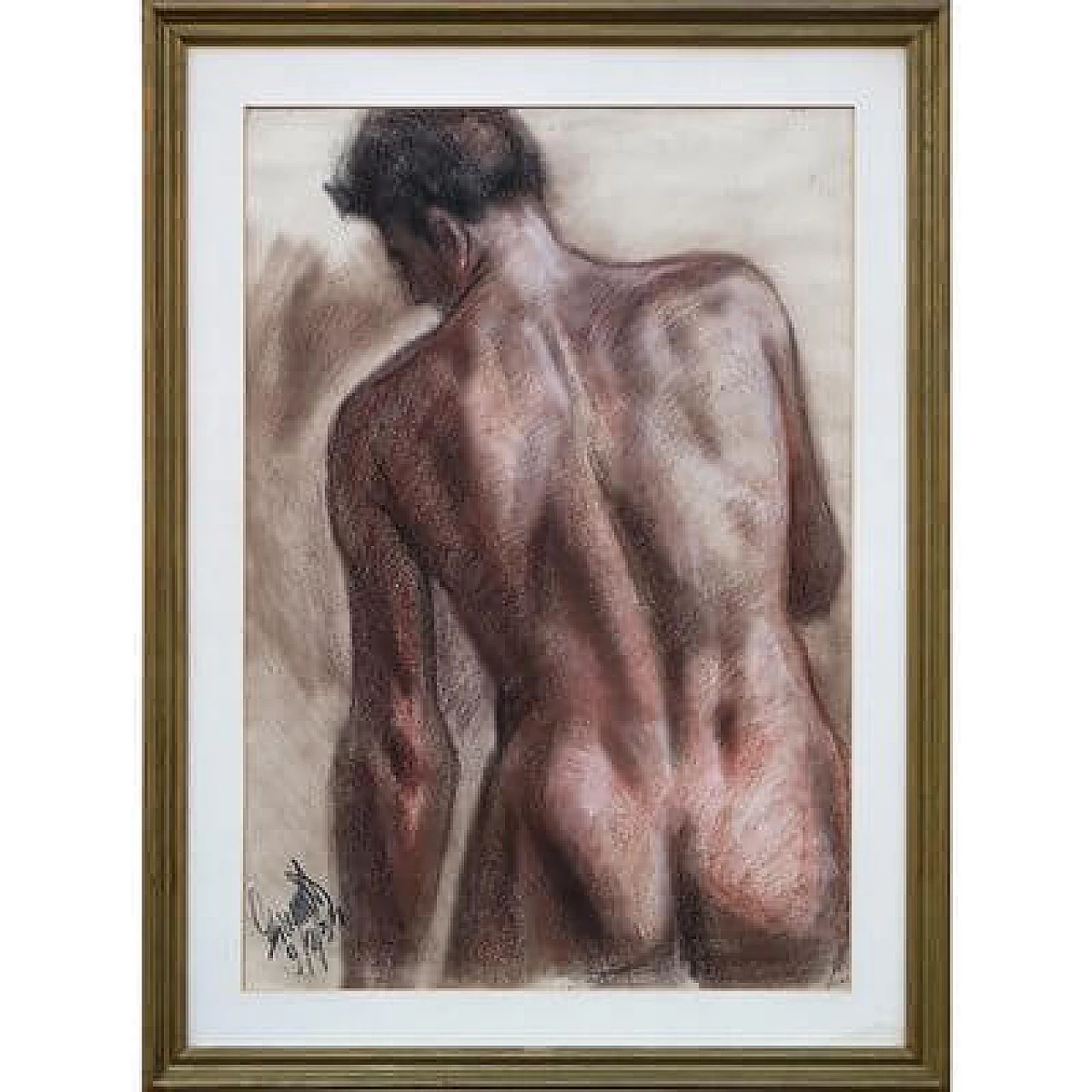 Ferruccio Giacomelli, Figura di atleta, disegno a grafite su carta, 1954 2