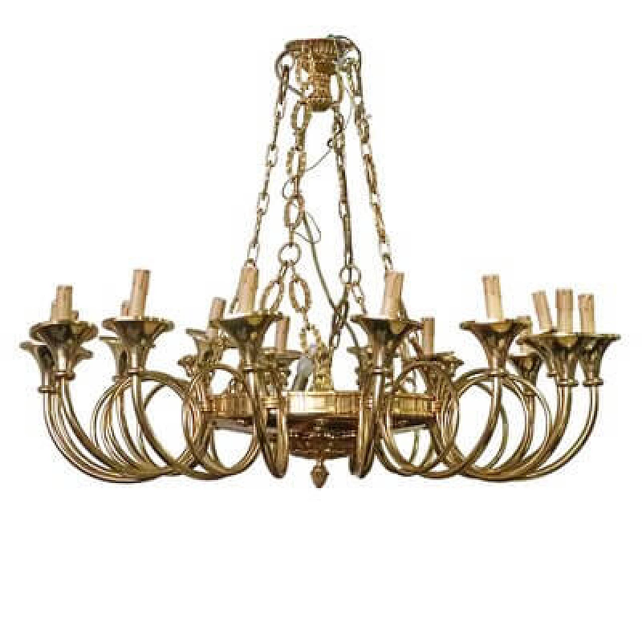 Gilded bronze chandelier, 1950s 1