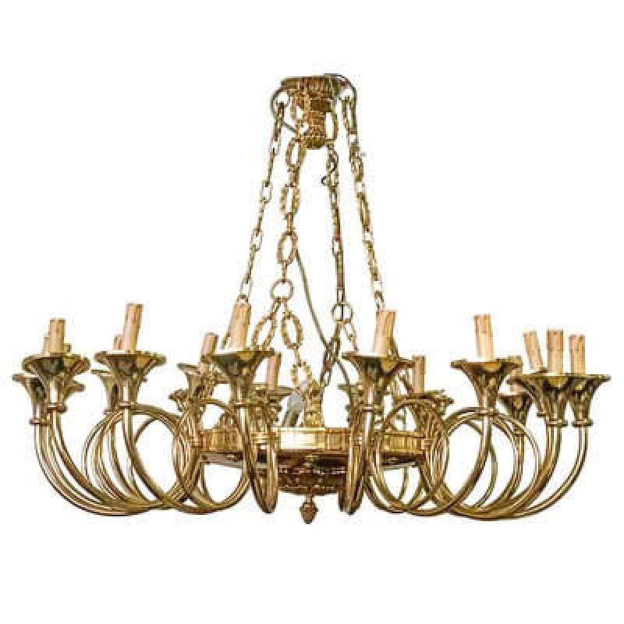 Gilded bronze chandelier, 1950s 7