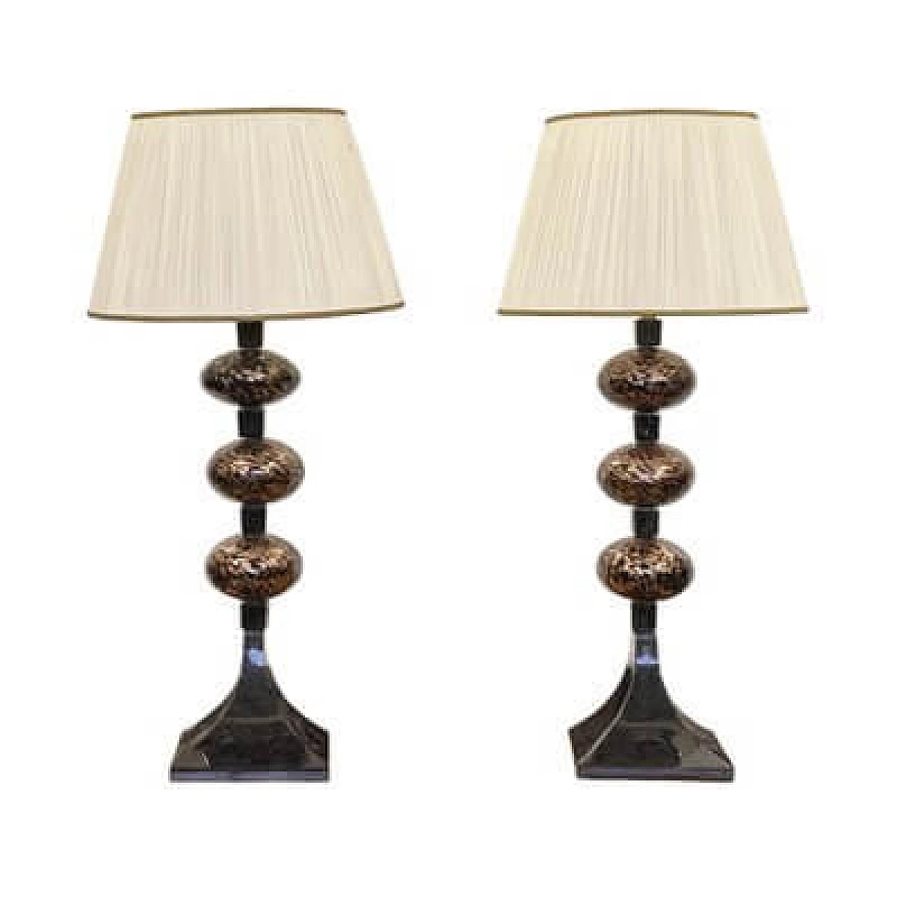 Pair of Murano glass table lamps with stem, 1960s 1
