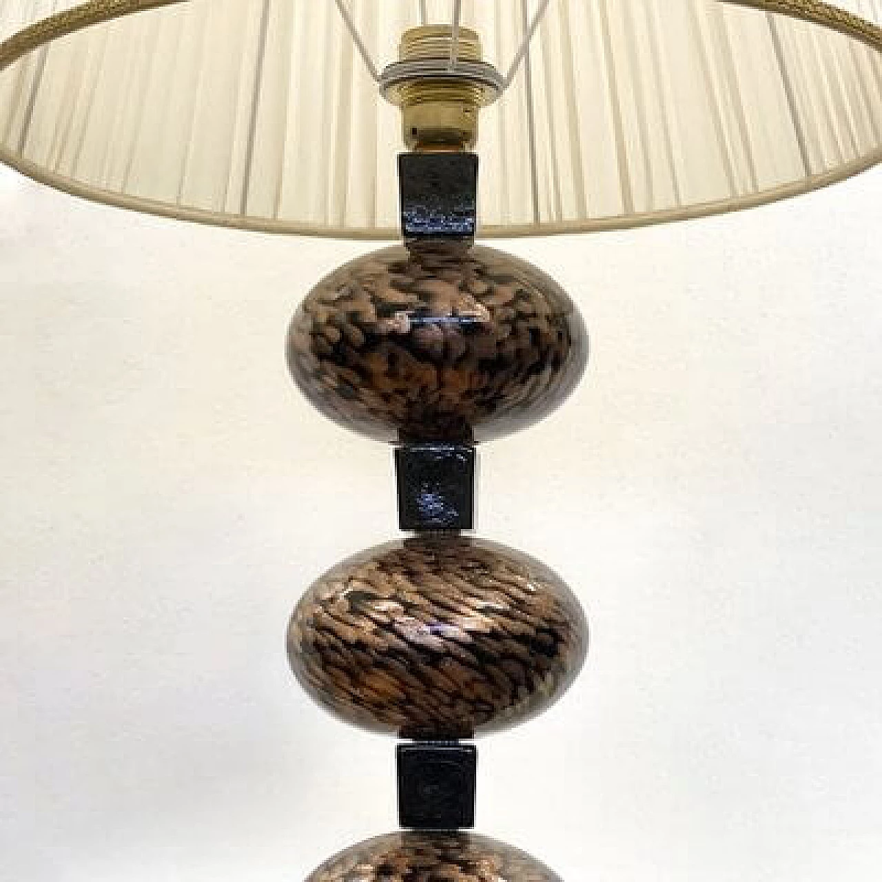 Coppia di lampade da tavolo con stelo in vetro di Murano, anni '60 4