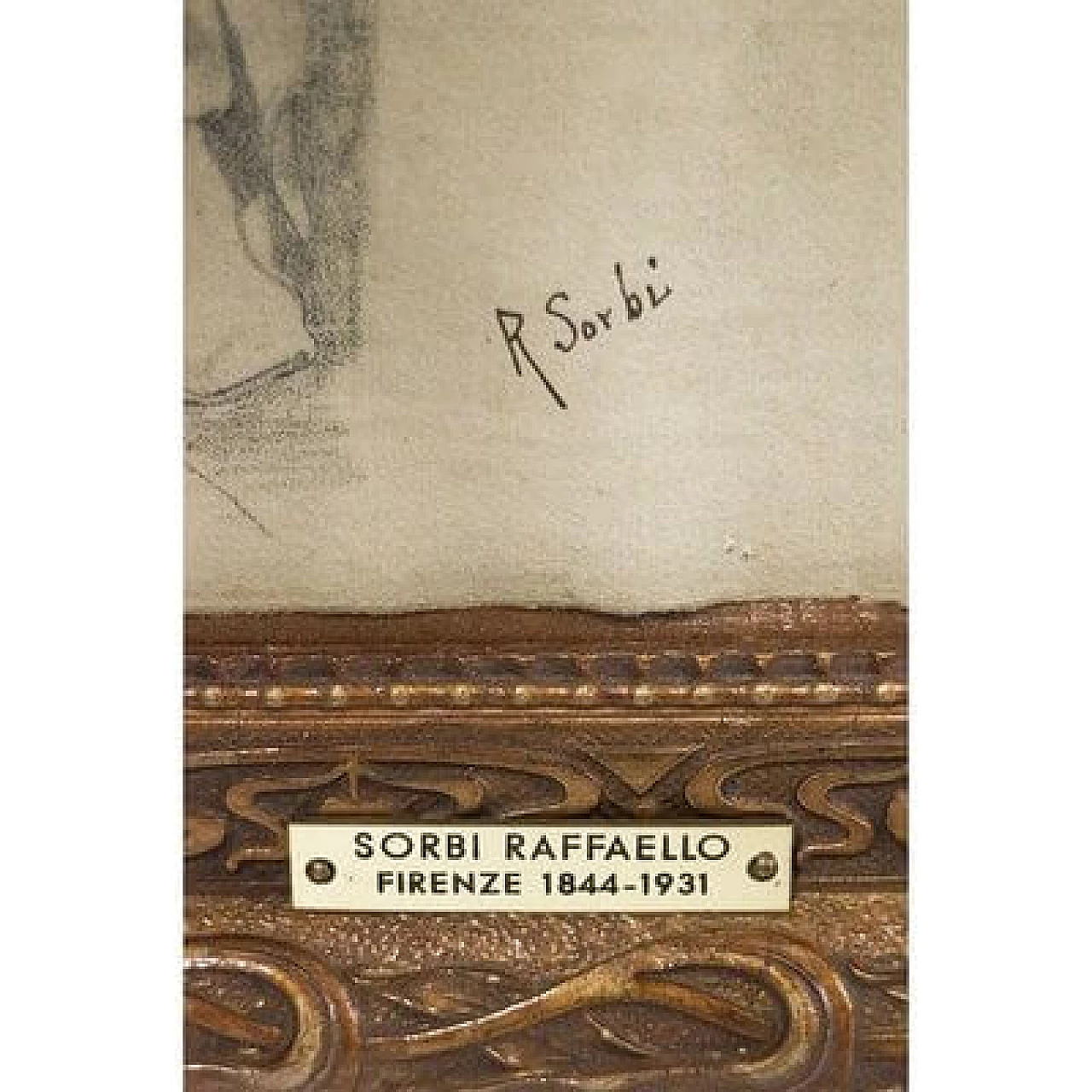 Raffaello Sorbi, Dante's rest, pencil drawing on paper, 19th century 4