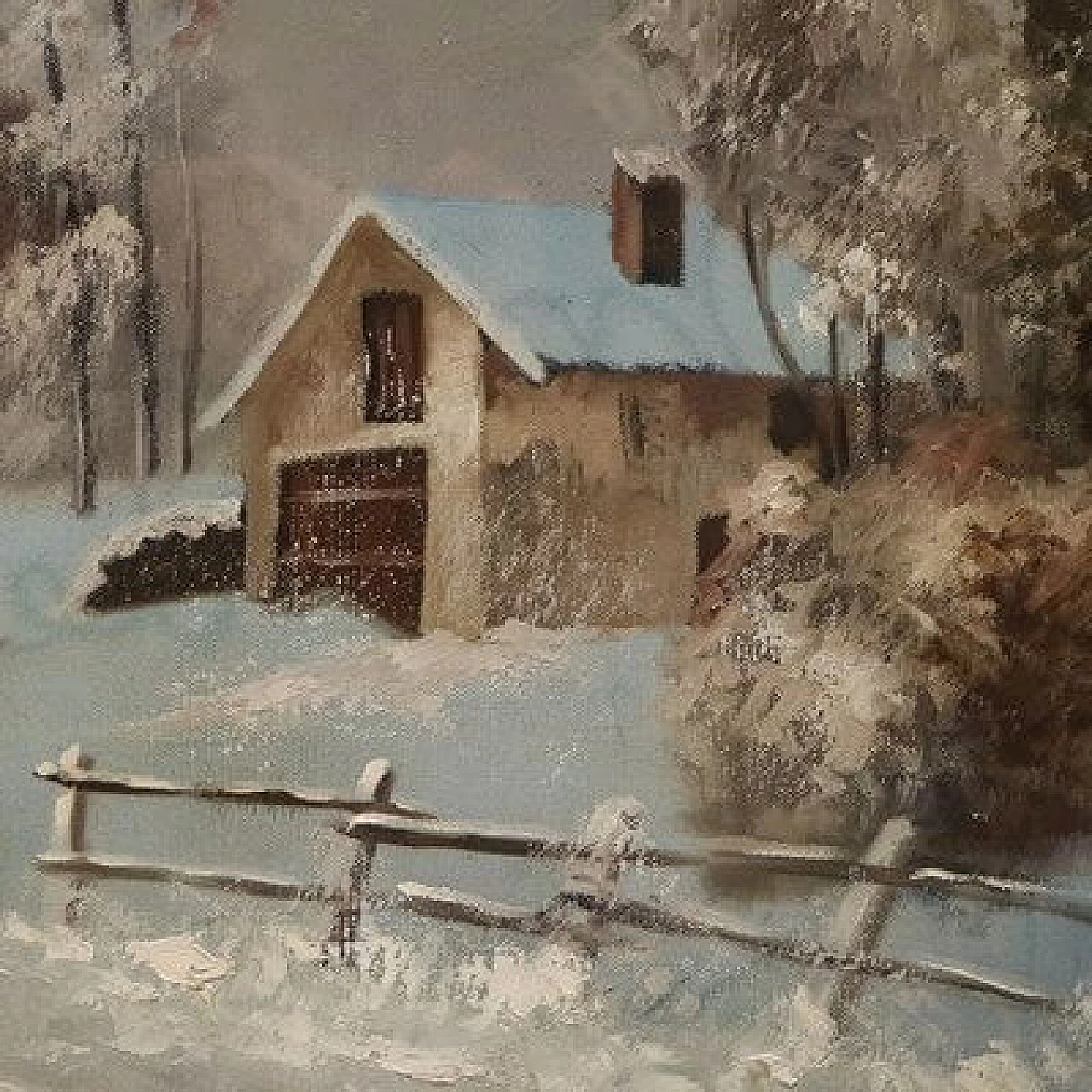 Victor Orlow, Inverno nella steppa, dipinto a olio su tela, anni '50 5