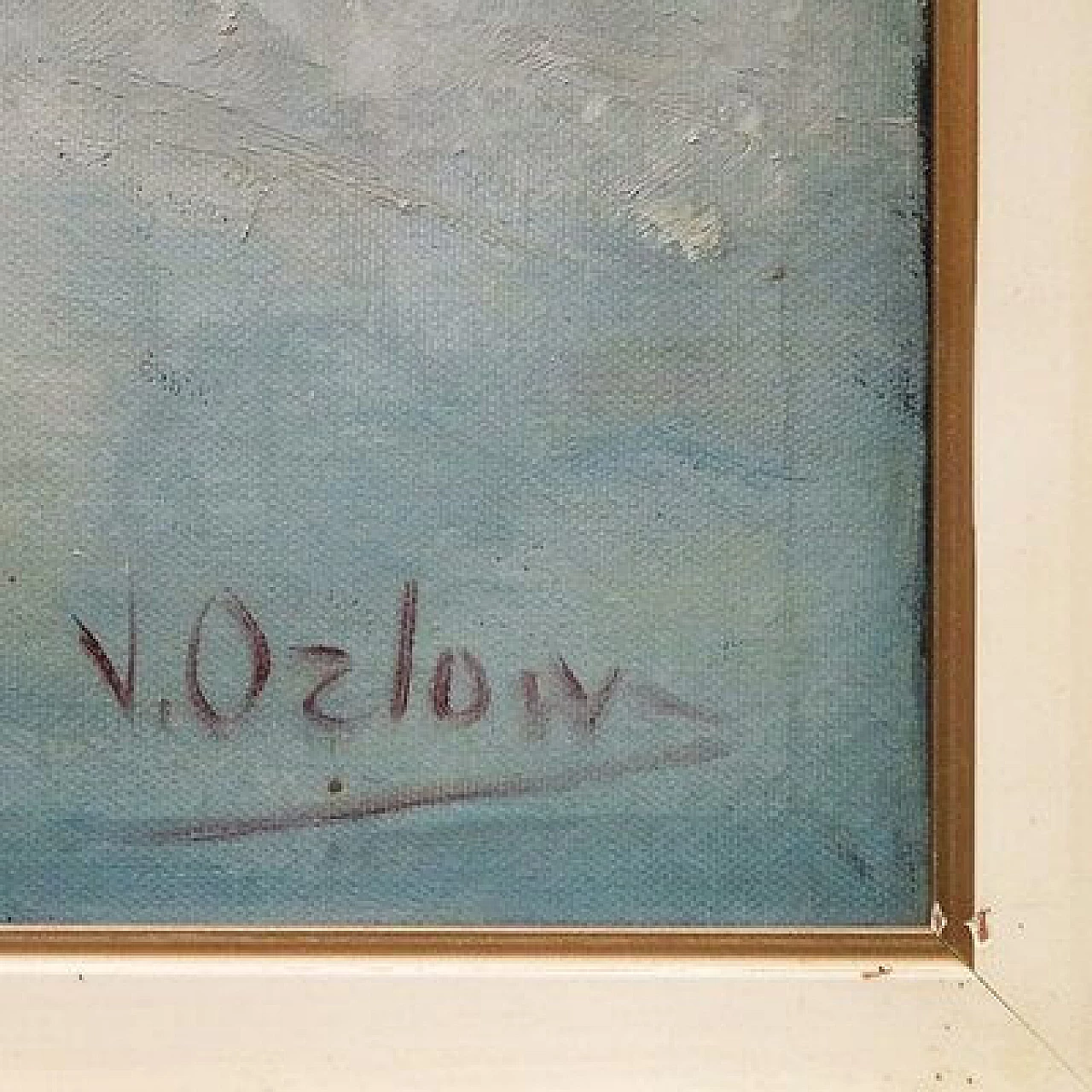 Victor Orlow, Inverno nella steppa, dipinto a olio su tela, anni '50 6