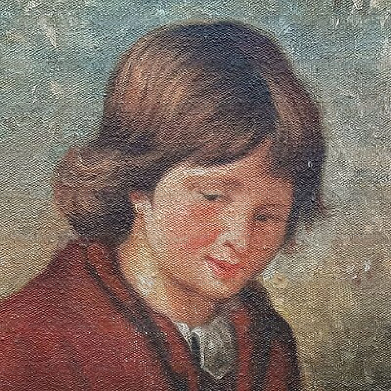 Van Barren, Children and rabbits, oil painting on canvas cardboard, 1871 6