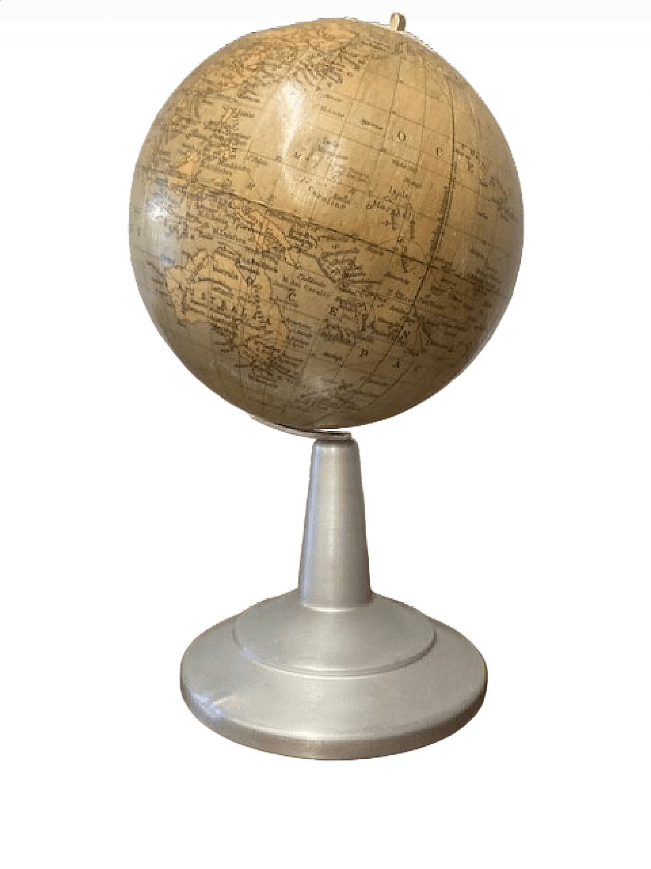 Table globe with brushed metal base, 1960s 9