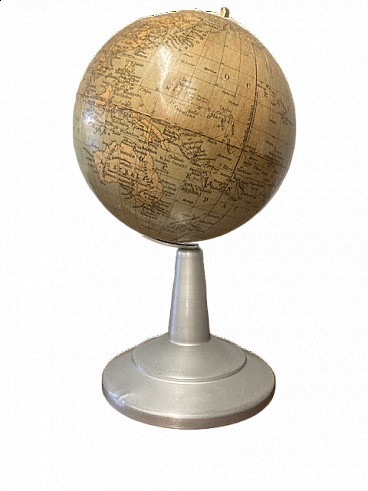 Table globe with brushed metal base, 1960s