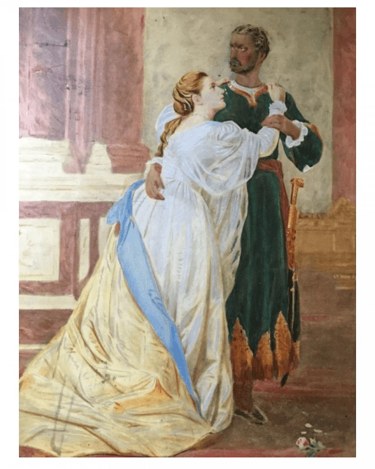 Othello and Desdemona, tempera on photo, 19th century 2