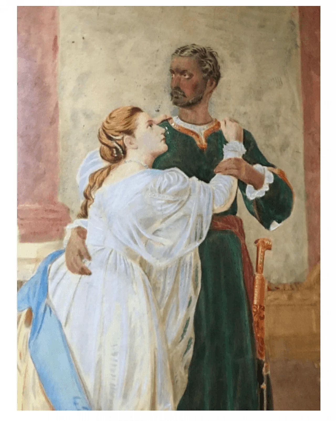 Othello and Desdemona, tempera on photo, 19th century 3