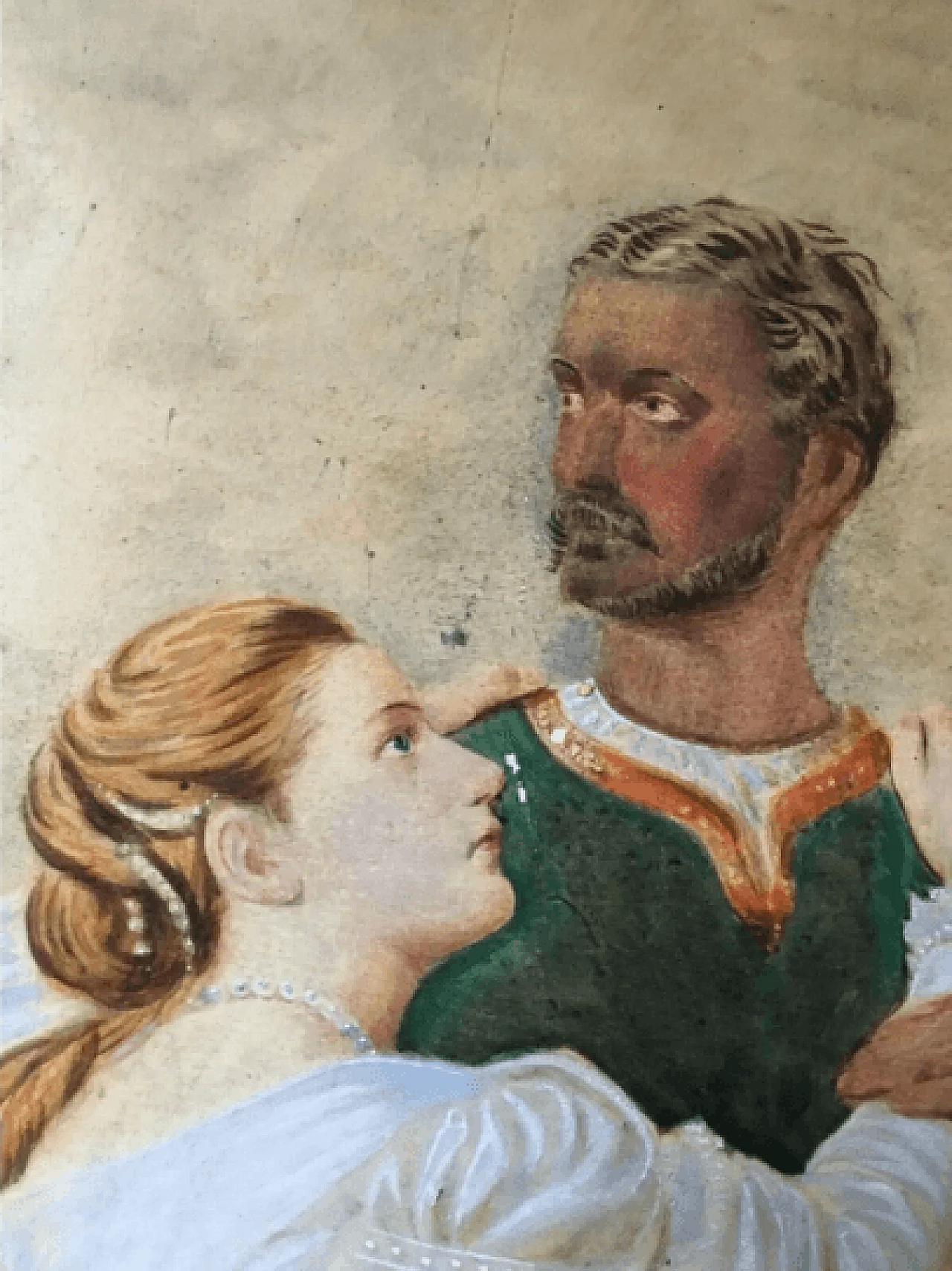 Othello and Desdemona, tempera on photo, 19th century 11