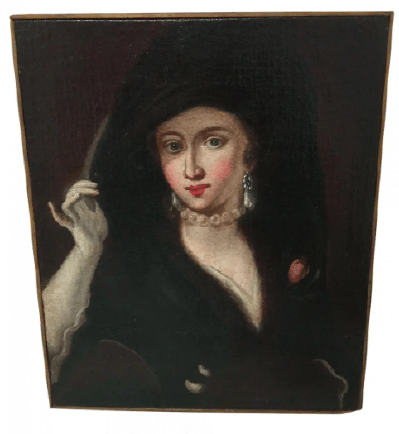 Ritratto di donna francese, dipinto ad olio, '800 1