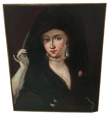 Portrait of a French Woman, oil painting, 19th century